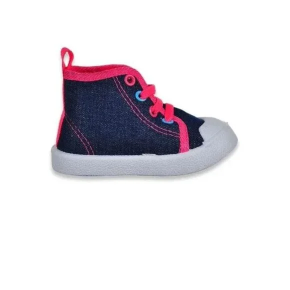 NWT Unicorn Denim Hightop  Sneakers Infant Size 3 - Picture 3 of 4